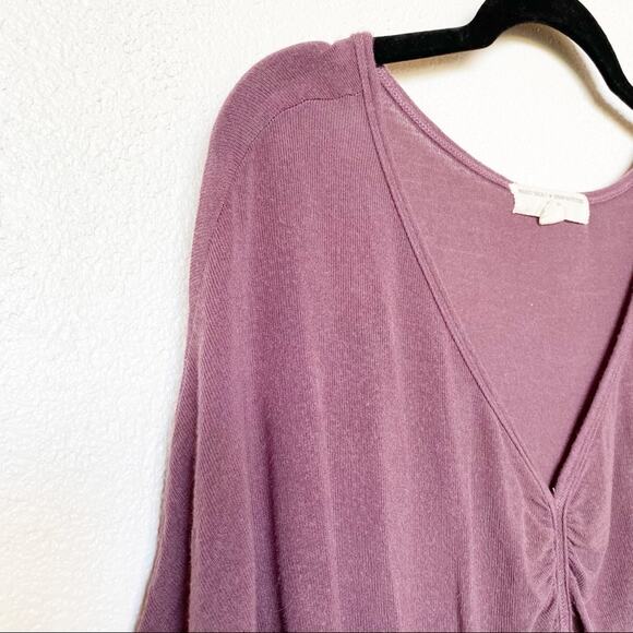 Project Social T X Urban Outfitters Gathered Front Eggplant Top Size Small - Picture 4 of 7